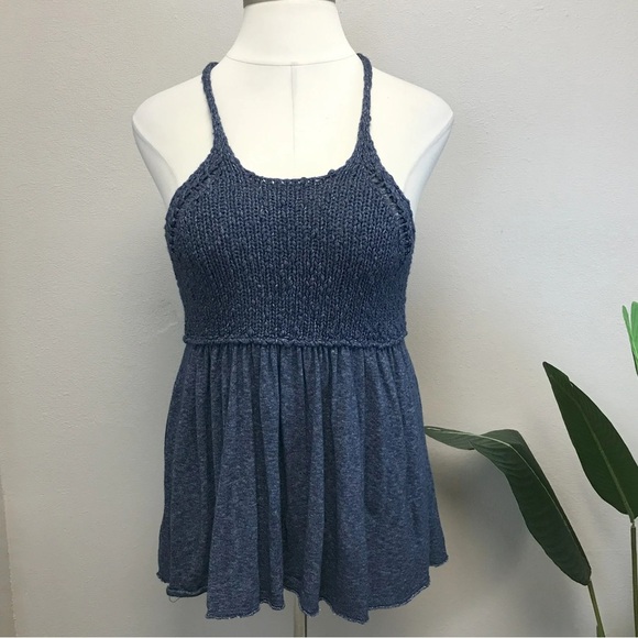 Free People Marled Knit Sweater Halter Top Tunic - Size Small - Picture 5 of 7